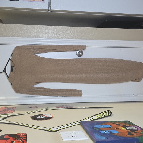 PrettyLittleThing Camel Knit Dress. - Picture 1 of 6